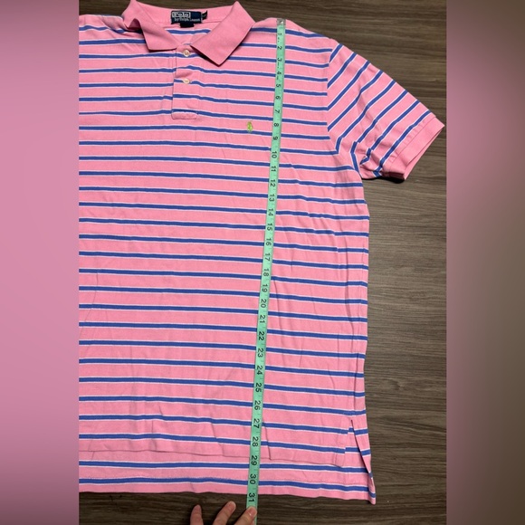 Polo by Ralph Lauren Pink and Blue Striped Polo Size XXL - Picture 3 of 5
